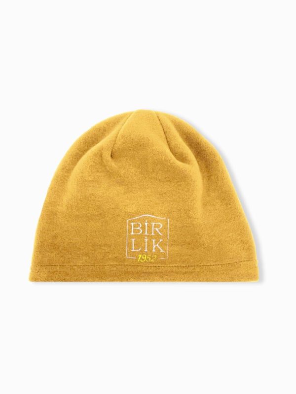 birlik1952 polar bere kurumsal şapka hat kışlık üniforma logolu kişisel bere restoran otel kafe cafe baskılı printed personal hat whosale fabric kumaş sarı yellow