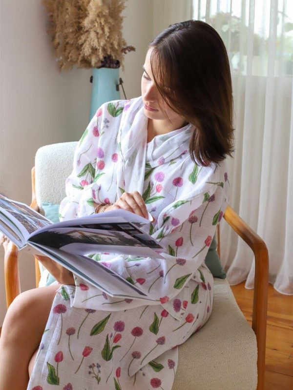 birlik1952 müslin bornoz 2 kat 3 kat 4 kat bathrobe 4 gauze kimono allium tulip lale