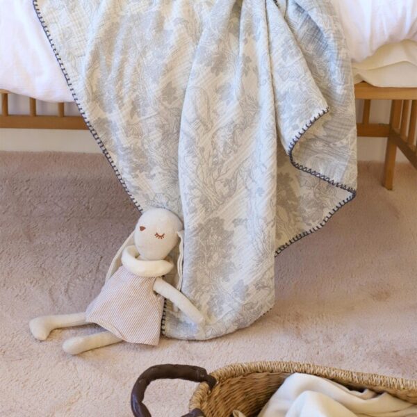 birlik1952 bebek battaniye jakarlı 3 kat müslin three layer jaquard swaddle blanket baby crinkle krinkle muslin fabric cotton wild animals vahşi hayvanlar antrasit