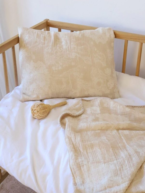 birlik1952 bebek battaniye jakarlı 3 kat müslin three layer jaquard swaddle blanket baby crinkle krinkle muslin fabric cotton wild animals vahşi hayvanlar vizon bej