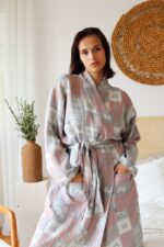 birlik1952 müslin robe bornoz 2 kat 3 kat 4 kat bathrobe 4 layer gauze kimono muslin beach jakarlı jaquard christmas yılbaşı