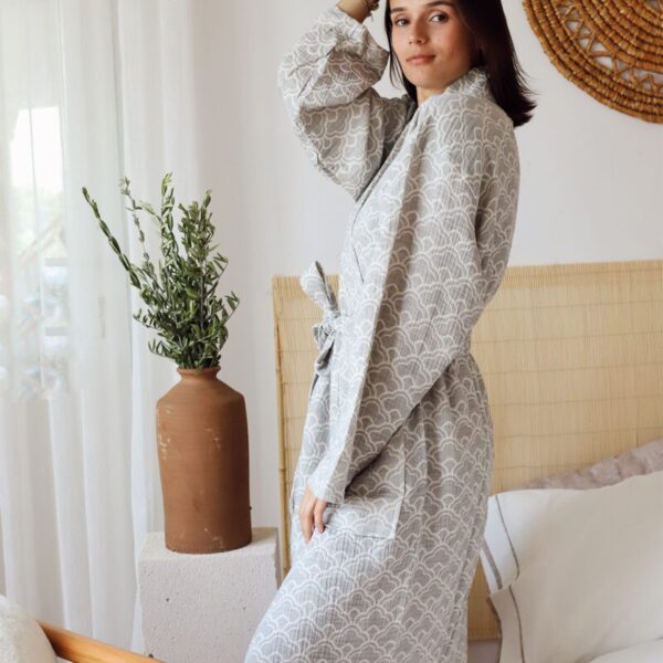 birlik1952 müslin robe bornoz 2 kat 3 kat 4 kat bathrobe 4 layer gauze kimono muslin beach jakarlı jaquard pamuk cotton desen