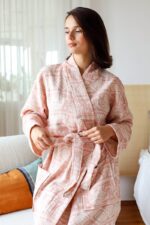 birlik1952 müslin robe bornoz 2 kat 3 kat 4 kat bathrobe 4 layer gauze kimono muslin beach jakarlı jaquard fil elephant