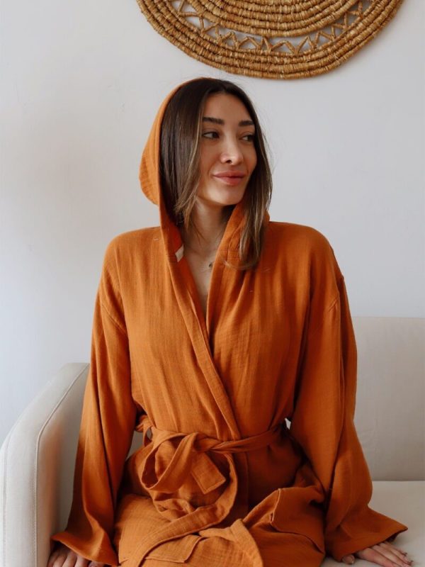 birlik1952 müslin bornoz 2 kat 3 kat 4 kat bathrobe 4 gauze kimono karamel caramel