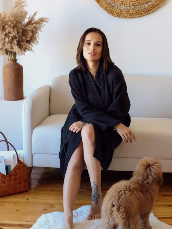 birlik1952 müslin robe bornoz 2 kat 3 kat 4 kat bathrobe 4 layer gauze kimono muslin beach siyah black