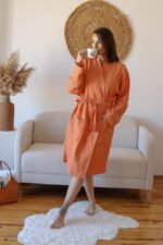 birlik1952 müslin robe bornoz 2 kat 3 kat 4 kat bathrobe 4 layer gauze kimono muslin beach tarçın cinnamon