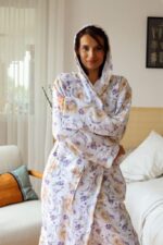 birlik1952 müslin robe bornoz 2 kat 3 kat 4 kat bathrobe 4 gauze kimono muslin lavanta lavender lavander