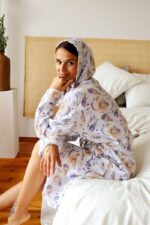 birlik1952 müslin robe bornoz 2 kat 3 kat 4 kat bathrobe 4 gauze kimono muslin lavanta lavender lavander