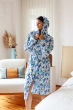 birlik1952 müslin robe bornoz 2 kat 3 kat 4 kat bathrobe 4 gauze kimono muslin van gogh paintart yıldızlı gece star night