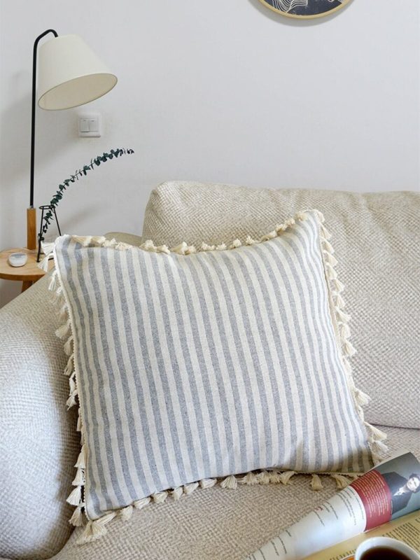 birlik1952 lace shams pillowcase kırlent yastık kılıfı otantik case pillow decoration ev dekorasyon dikdörtgen kare çizgili gri