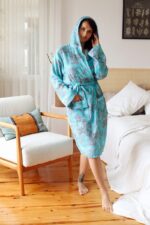 birlik1952 müslin bornoz 2 kat 3 kat 4 kat bathrobe 4 gauze kimono van gogh almond blossom badem çiçekleri