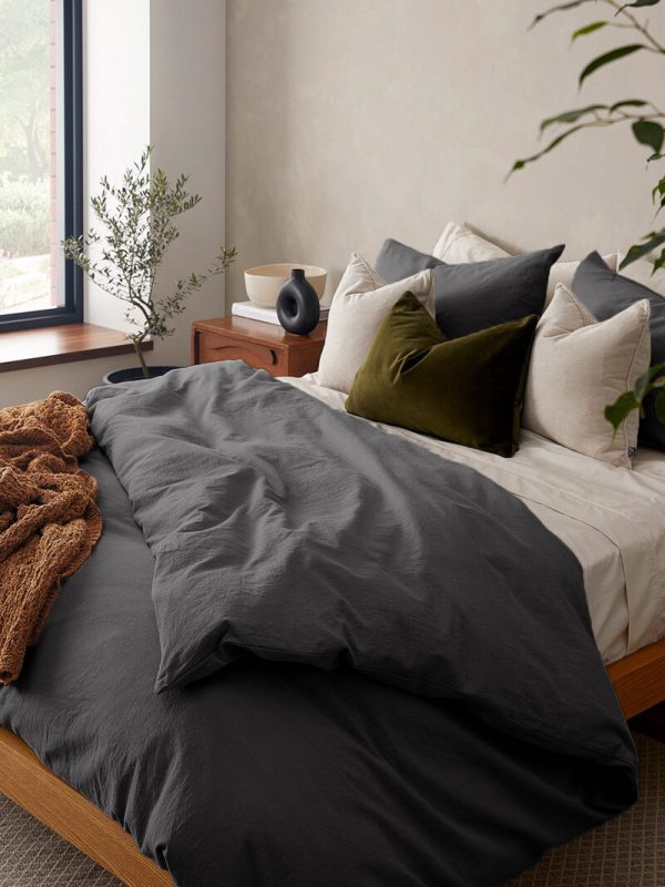 birlik1952 vivamaison pamuk keten cotton linen bedlinen set quilt cover boho stonewashed otantik nevresim takımı seti antrasit grey gri