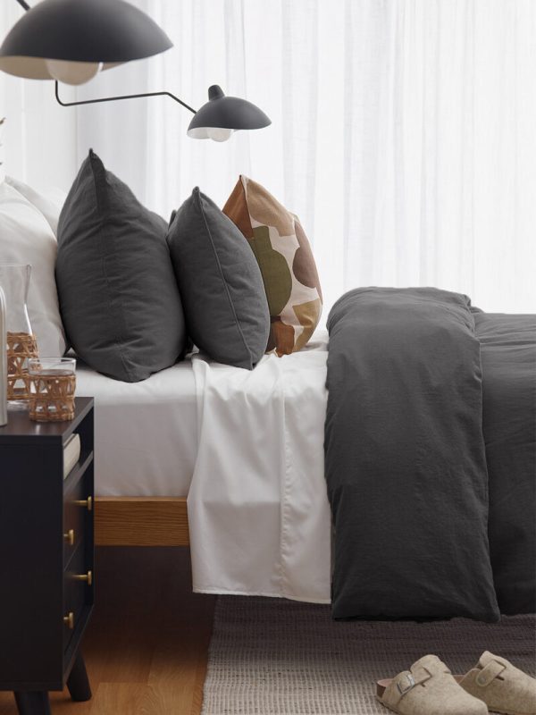 birlik1952 vivamaison pamuk keten cotton linen bedlinen set quilt cover boho stonewashed otantik nevresim takımı seti antrasit grey gri