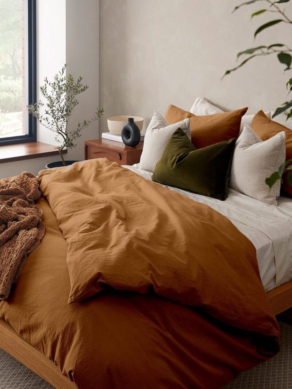 birlik1952 vivamaison pamuk keten cotton linen bedlinen set quilt cover boho stonewashed otantik nevresim takımı seti karamel caramel