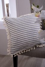 birlik1952 lace shams pillowcase kırlent yastık kılıfı otantik case pillow decoration ev dekorasyon dikdörtgen kare çizgili gri