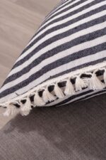 birlik1952 lace shams pillowcase kırlent yastık kılıfı otantik case pillow decoration ev dekorasyon dikdörtgen kare çizgili gri