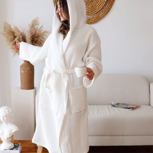 birlik1952 waffle pique pike kumaş fabric cotton turkish robe bathrobe bornoz otel spa textile whosale beyaz white