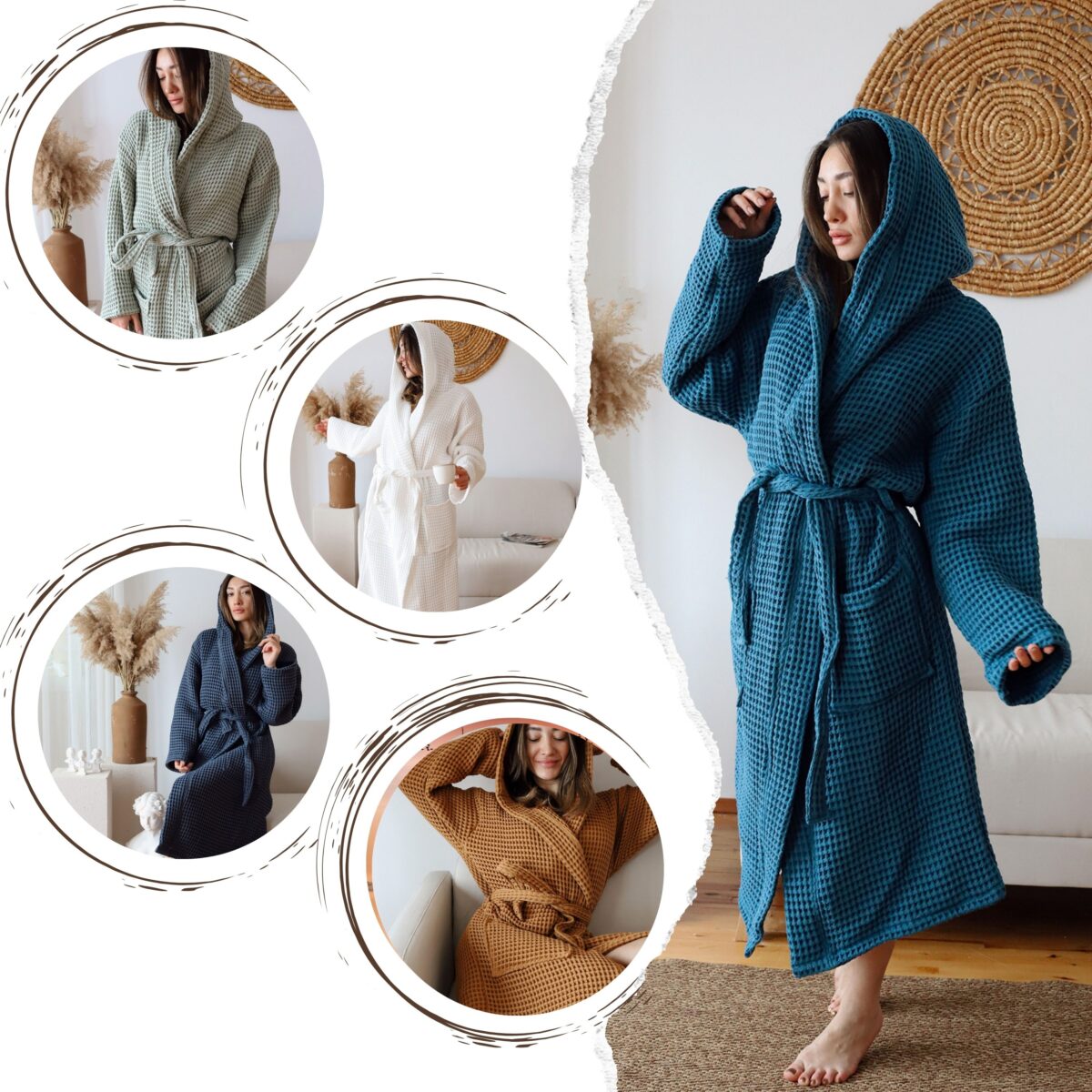 birlik1952 waffle pique pike kumaş fabric cotton turkish robe bathrobe bornoz otel spa textile whosale caramel karamel toprak taba indigo adaçayı yeşil petro mavi blue