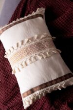 birlik1952 lace shams pillowcase kırlent yastık kılıfı otantik case pillow decoration ev dekorasyon dikdörtgen kare otantik ortası şerit kahve
