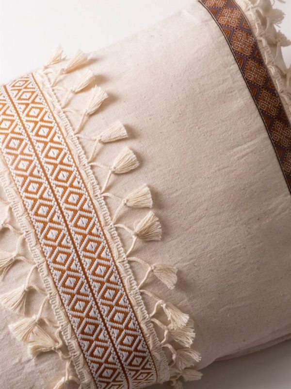 birlik1952 lace shams pillowcase kırlent yastık kılıfı otantik case pillow decoration ev dekorasyon dikdörtgen kare otantik ortası şerit kahve