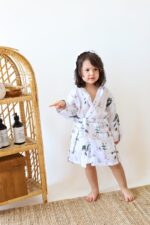 birlik1952 2 kat müslin kumaş gauze bathrobe robe bornoz baby child baskılı printed whosale toptan tekstil denizli jungle orman