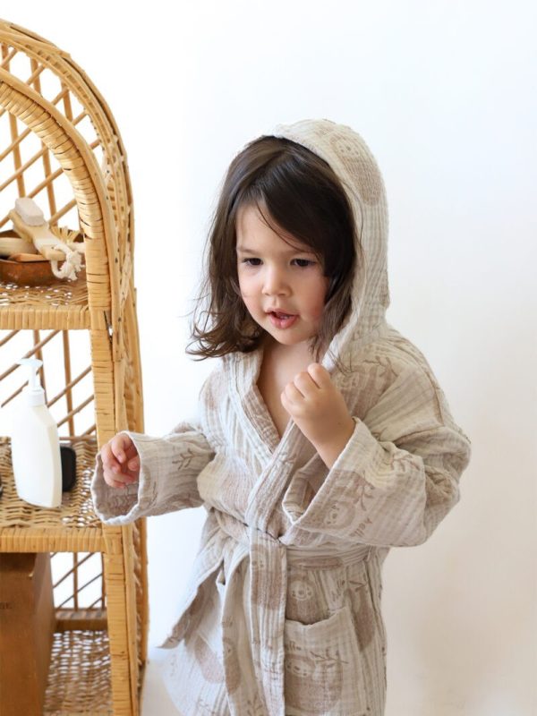 birlik1952 3 kat müslin kumaş gauze bathrobe robe bornoz baby child baskılı printed whosale jakarlı jaquard toptan tekstil denizli koala