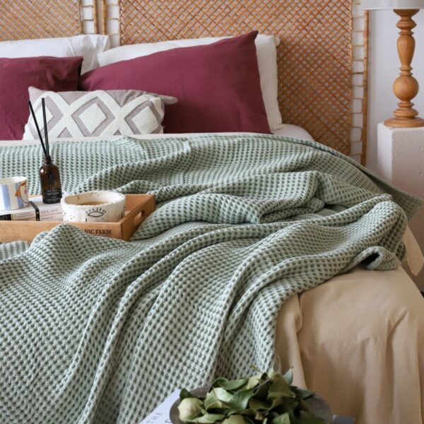 birlik1952 waffle yatak örtüsü pike takımı petek havuz bedspread blanket pique toptan whosale pike adaçayı sage yeşil green
