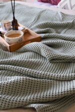 birlik1952 waffle yatak örtüsü pike takımı petek havuz bedspread blanket pique toptan whosale pike adaçayı sage yeşil green