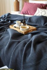 birlik1952 waffle yatak örtüsü pike takımı petek havuz bedspread blanket pique toptan whosale pike antrasit grey gri