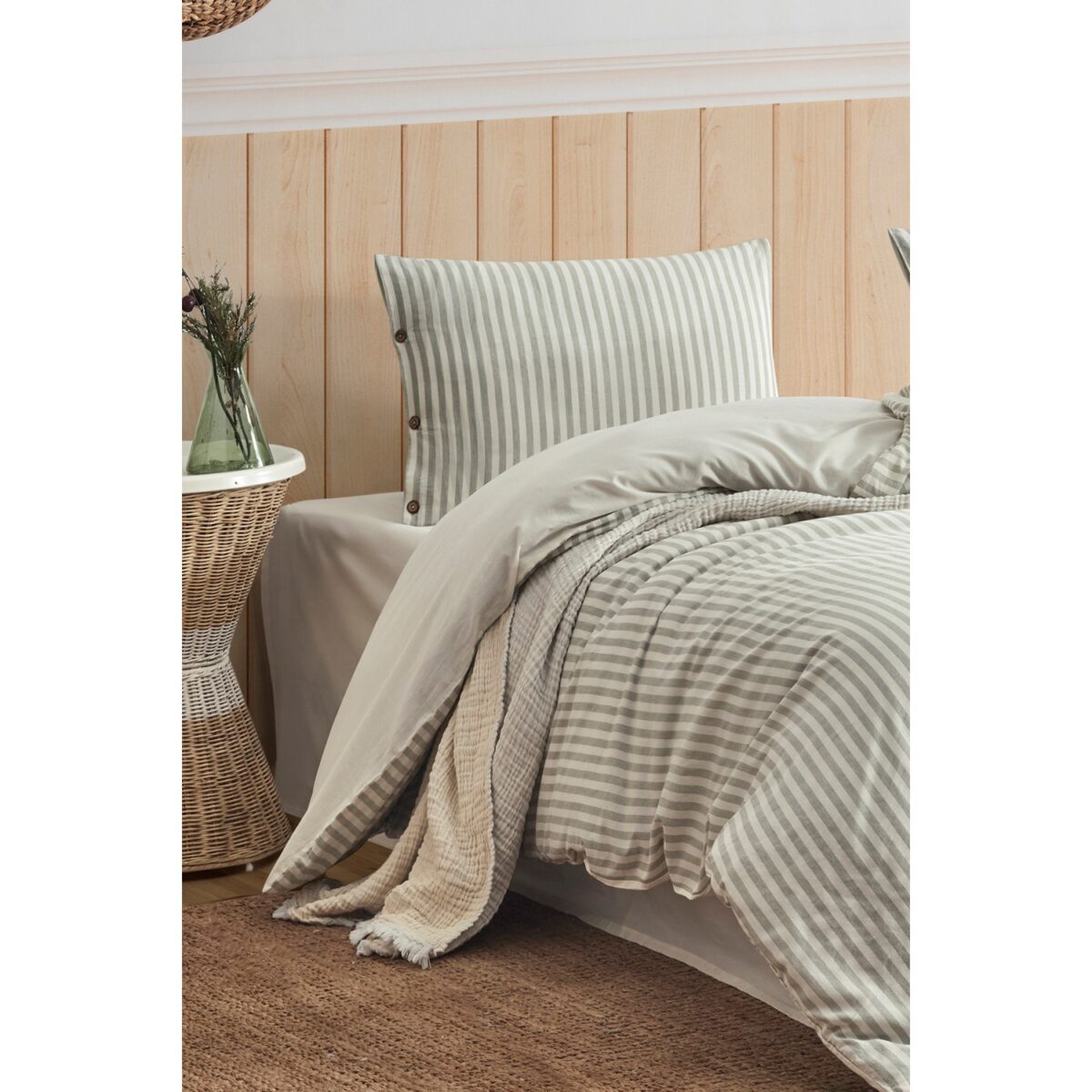 birlik1952 berolige easy pollycotton iplik boya nevresim takımı bed linen et boho green yeşil