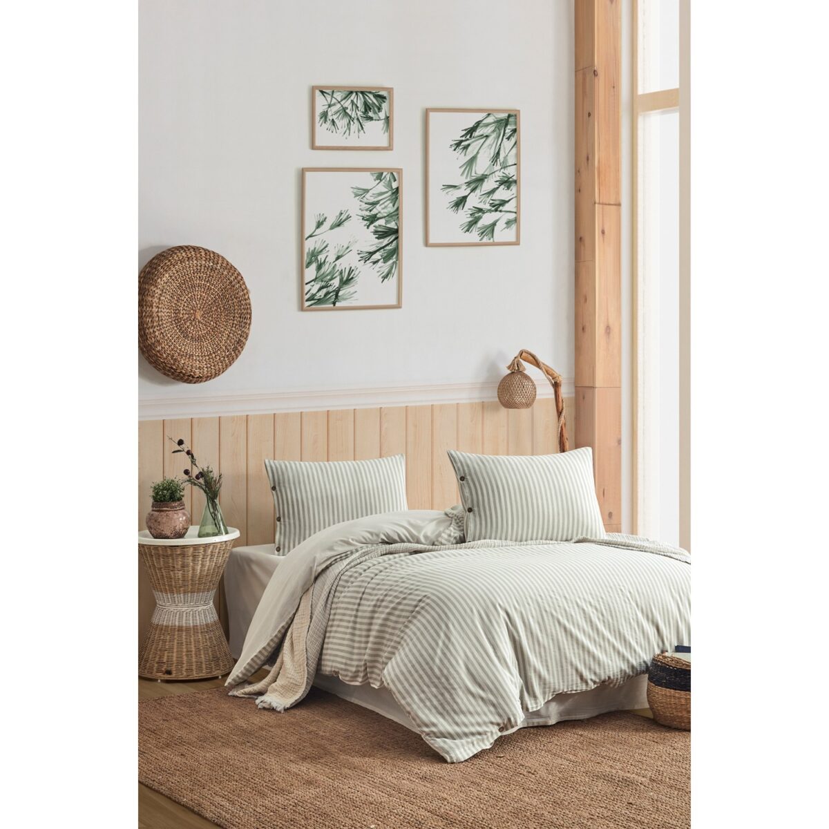 birlik1952 berolige easy pollycotton iplik boya nevresim takımı bed linen et boho green yeşil