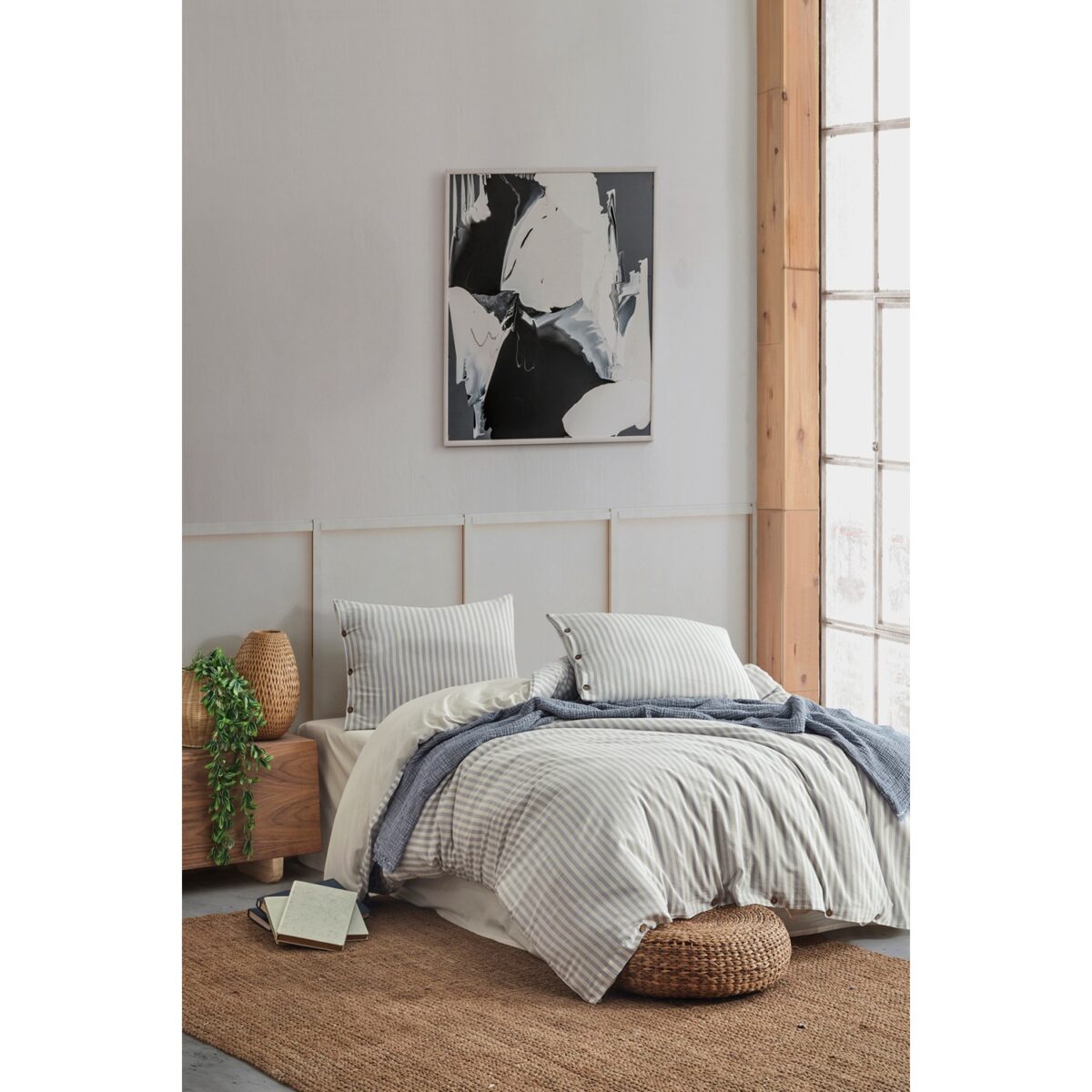 birlik1952 berolige easy pollycotton iplik boya nevresim takımı bed linen et boho mavi blue