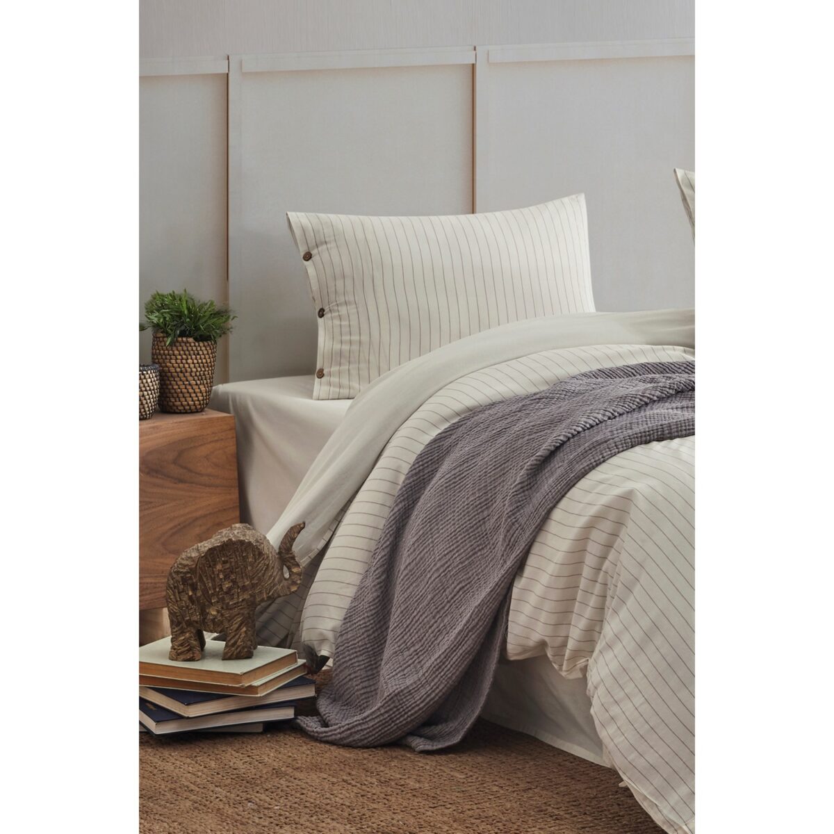 birlik1952 berolige easy pollycotton iplik boya nevresim takımı bed linen et refine kahve brown