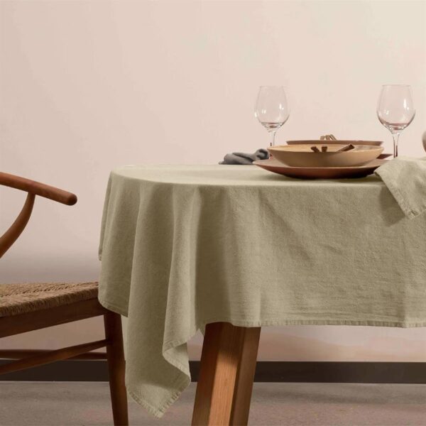 birlik1952 masa örtüsü vivamaison yıkanmış keten stonewashed table clouth keten linen pamuk cotton adaçayı yeşil green