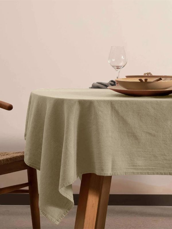 birlik1952 masa örtüsü vivamaison yıkanmış keten stonewashed table clouth keten linen pamuk cotton adaçayı yeşil green