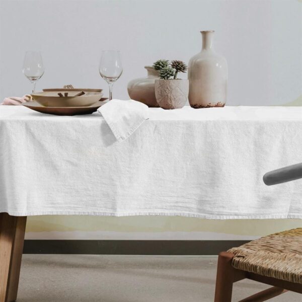 birlik1952 masa örtüsü vivamaison yıkanmış keten stonewashed table clouth keten linen pamuk cotton beyaz white