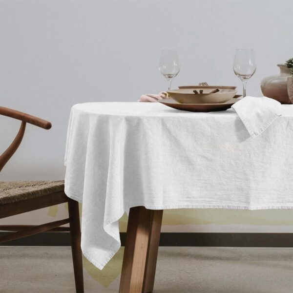 birlik1952 masa örtüsü vivamaison yıkanmış keten stonewashed table clouth keten linen pamuk cotton beyaz white