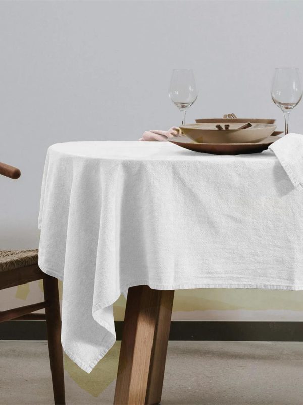 birlik1952 masa örtüsü vivamaison yıkanmış keten stonewashed table clouth keten linen pamuk cotton beyaz white