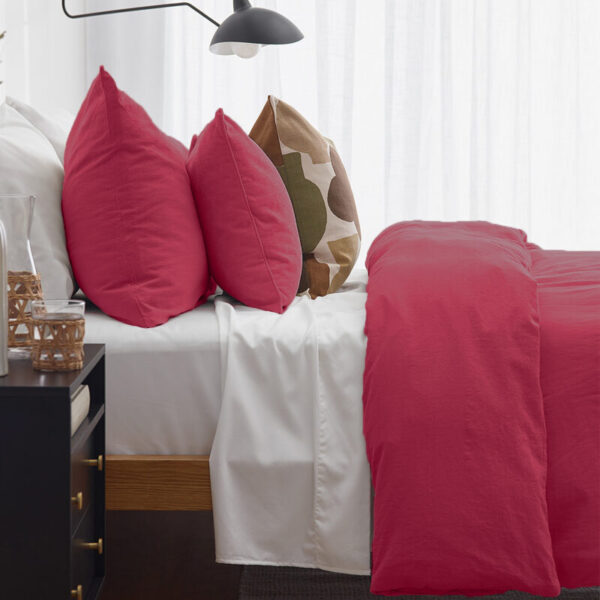 birlik1952 pamuk keten nevresim takımı bed linen set cotton linen double king quilt cover viva magenta fuşya