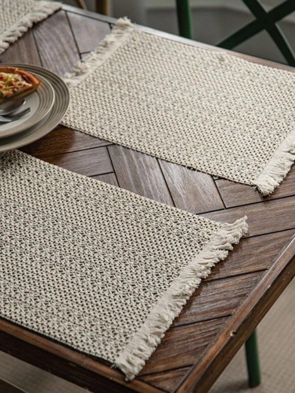 birlik1952 vivamaison amerikan servis supla place mat runner peçete 4' lü dantelli