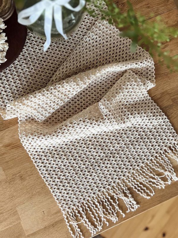 birlik1952 vivamaison runner masa örtüsü place mat table runner dantel püsküllü cream ham regina