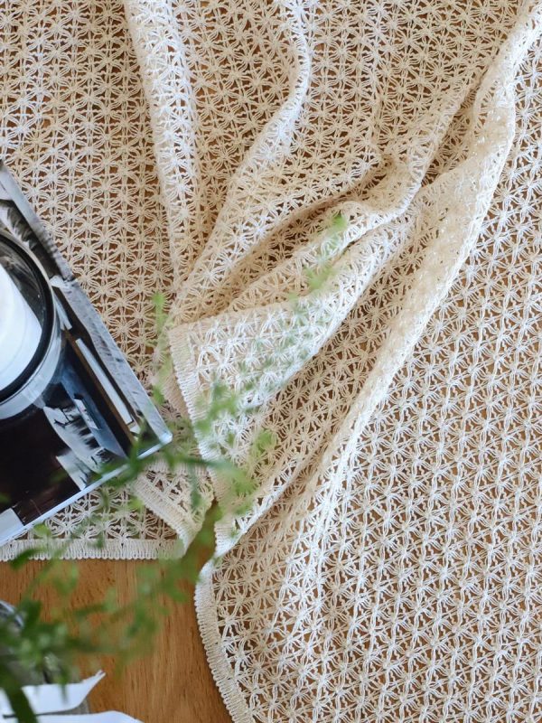 birlik1952 vivamaison runner masa örtüsü place mat table runner dantel püsküllü cream ham spider