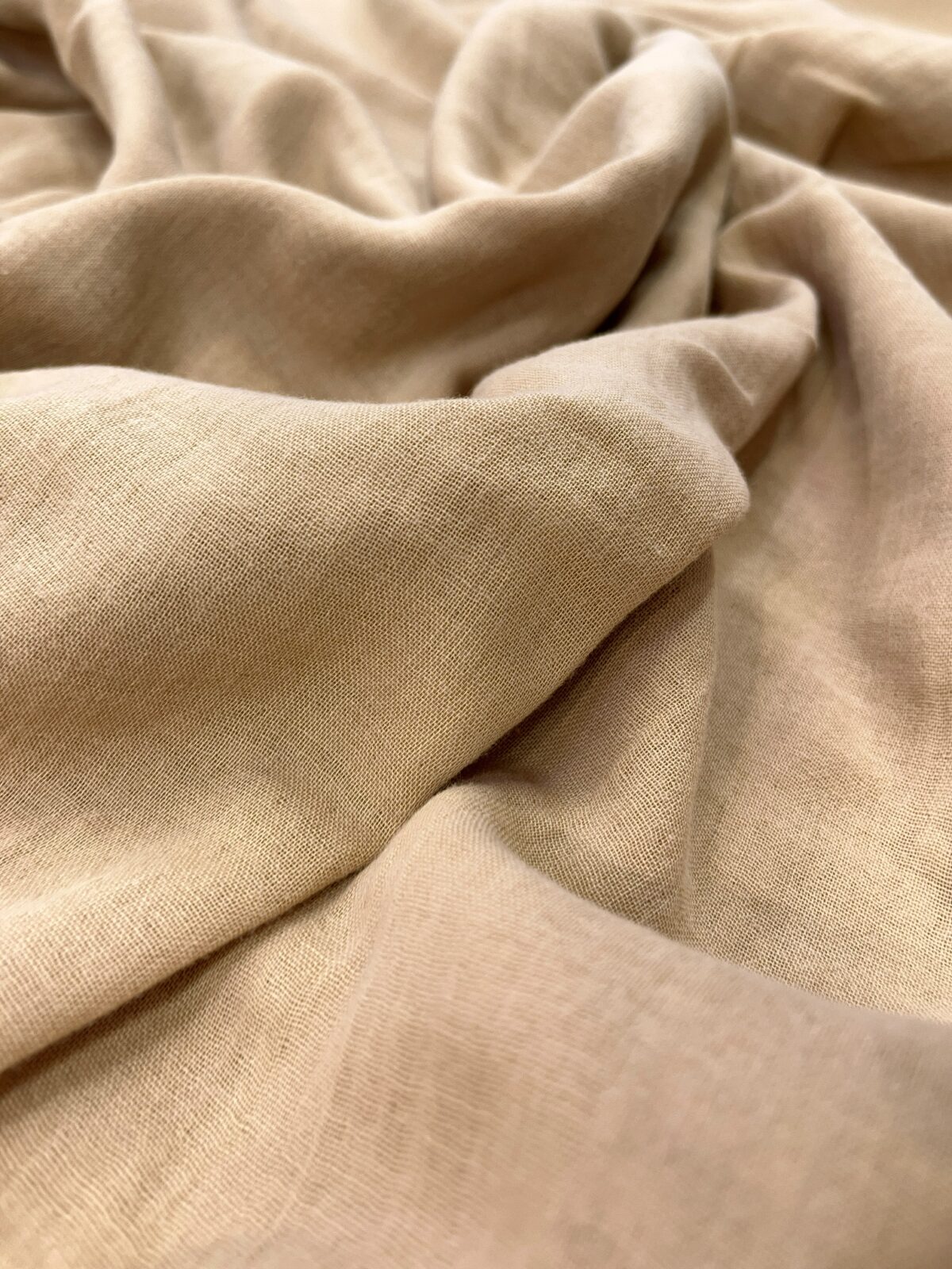 birlik1952 2 kat müslin crinkle krinkle bürümcük double gauze kumaş fabric dress cotton whosale muslin bej beige