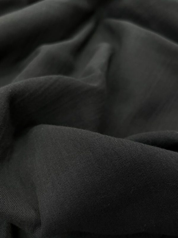 birlik1952 2 kat müslin crinkle krinkle bürümcük double gauze kumaş fabric dress cotton whosale muslin black siyah