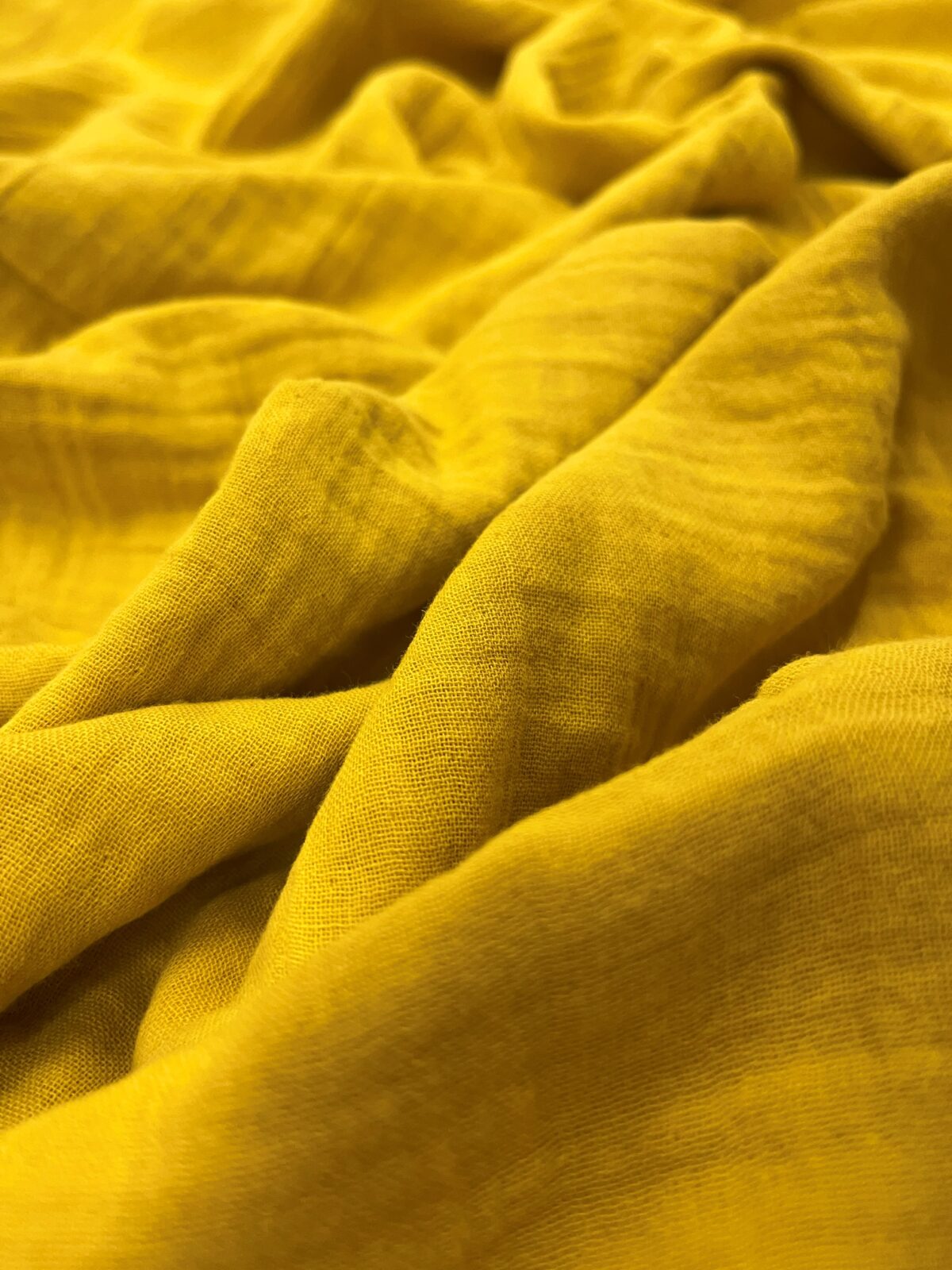 birlik1952 2 kat müslin crinkle krinkle bürümcük double gauze kumaş fabric dress cotton whosale muslin hardal mustard