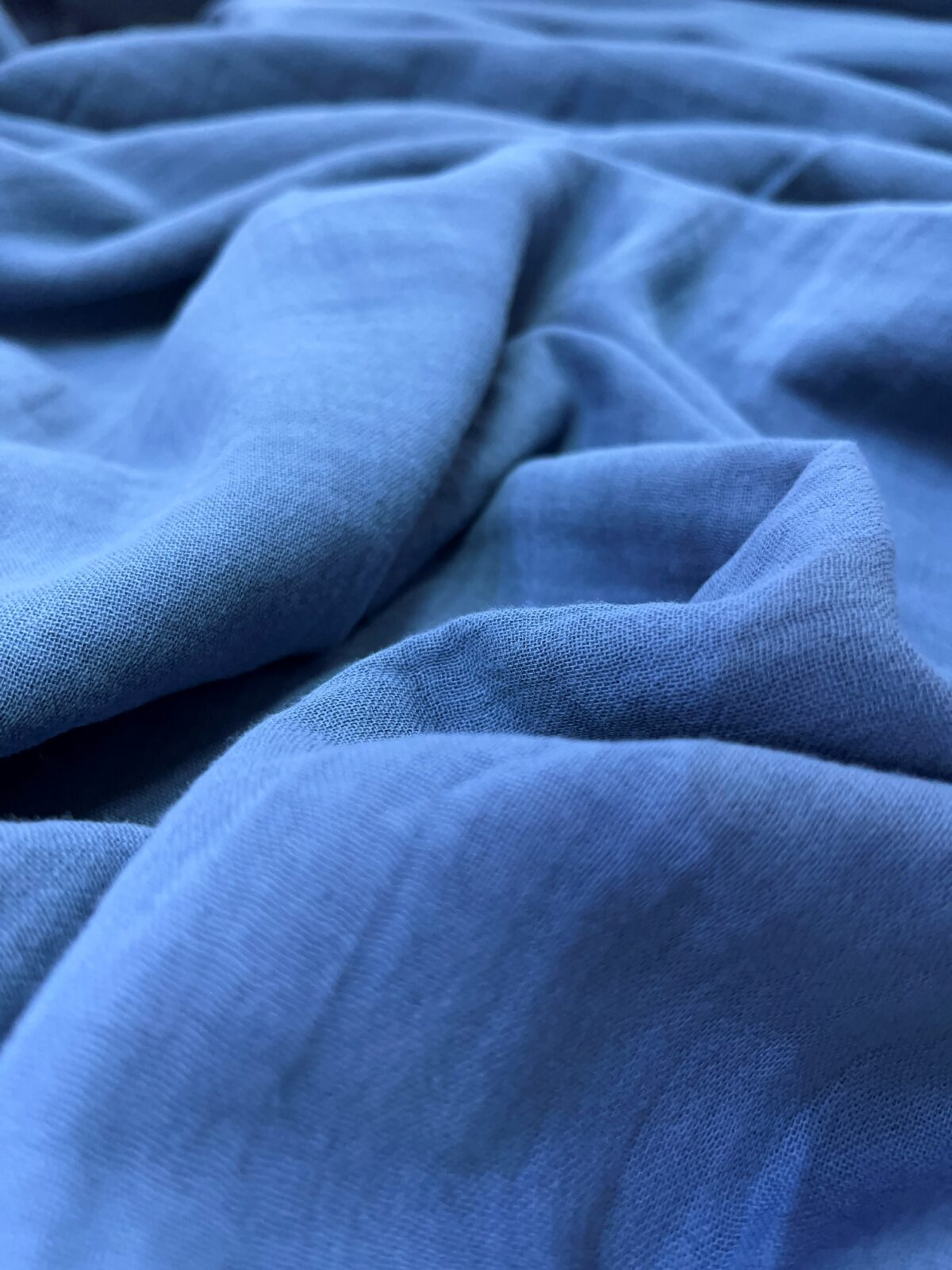 birlik1952 2 kat müslin crinkle krinkle bürümcük double gauze kumaş fabric dress cotton whosale muslin indigo mavi blue
