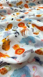 birlik1952 bebek çocuk müslin kumaş bez 2 3 4 kat layer gauze fabric swaddle blanket whosale turkey türkiye all animals hayvanlar