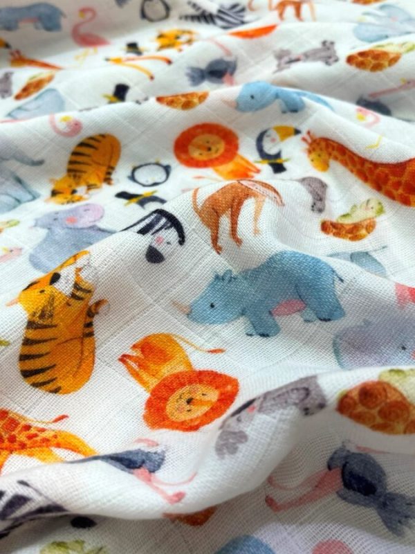 birlik1952 bebek çocuk müslin kumaş bez 2 3 4 kat layer gauze fabric swaddle blanket whosale turkey türkiye all animals hayvanlar