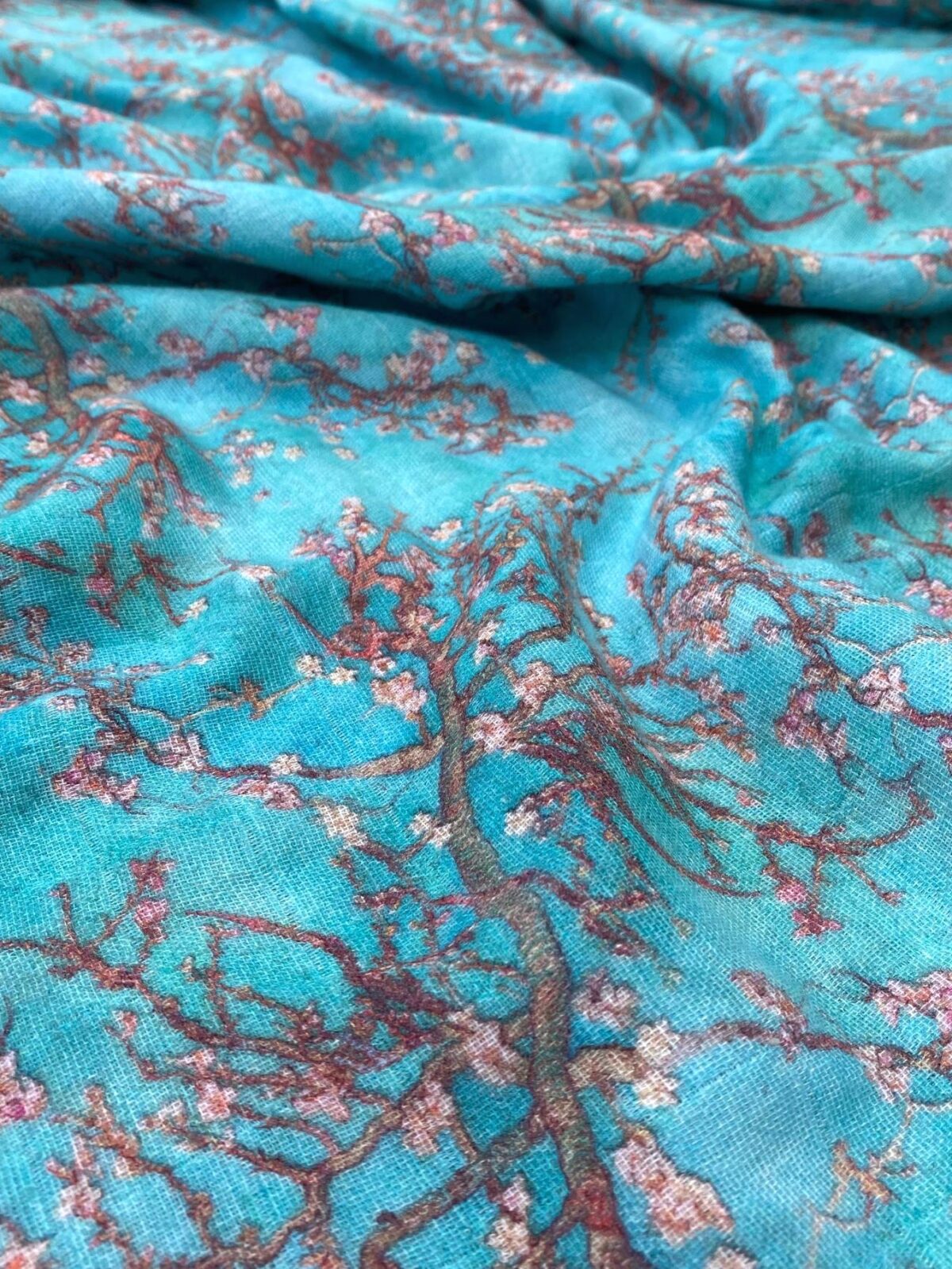 birlik1952 bebek çocuk müslin kumaş bez 2 3 4 kat layer gauze fabric swaddle blanket whosale turkey türkiye almond blossom van gogh badem çiçekleri