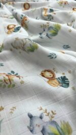 birlik1952 bebek çocuk müslin kumaş bez 2 3 4 kat layer gauze fabric swaddle blanket whosale turkey türkiye lion hipopotam